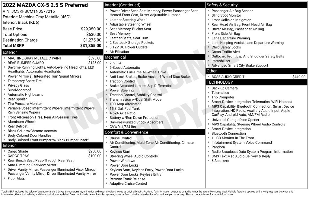 Used 2022 Gray Mazda 2.5 S Preferred Package image 8