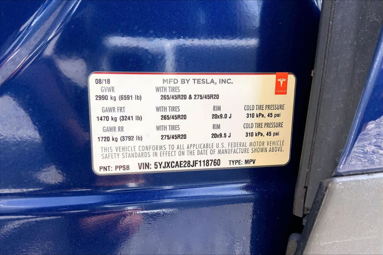 Used 2018 Deep Blue Metallic Tesla 75D image 32