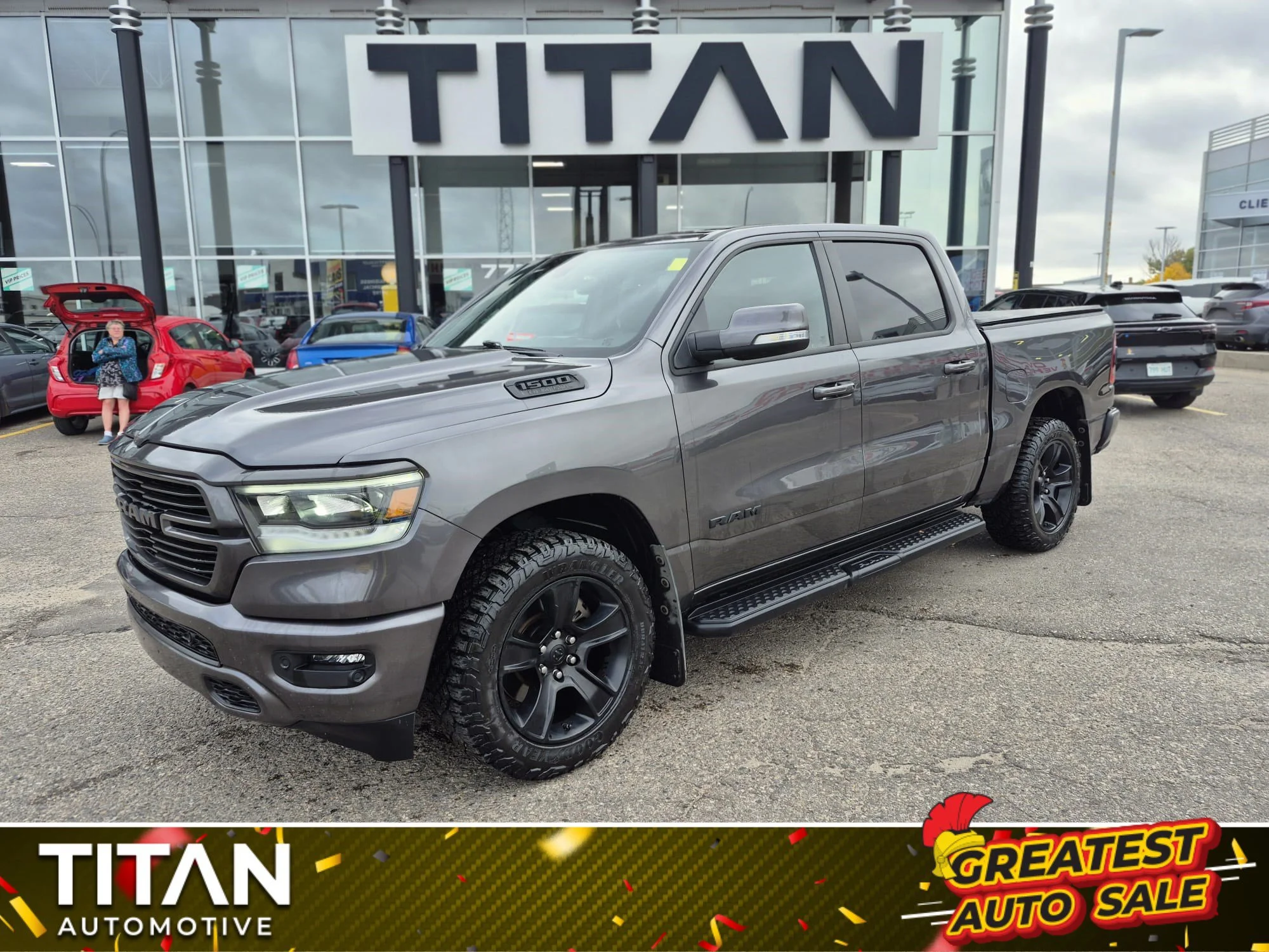Certified Used 2022 Granite Crystal Metallic Ram Sport 4x4*5.7L HEMI | Htd Seats | Htd Wheel | Nav | Alpine Audio | Park Assist | Tow Pkg | CarPlay image 1