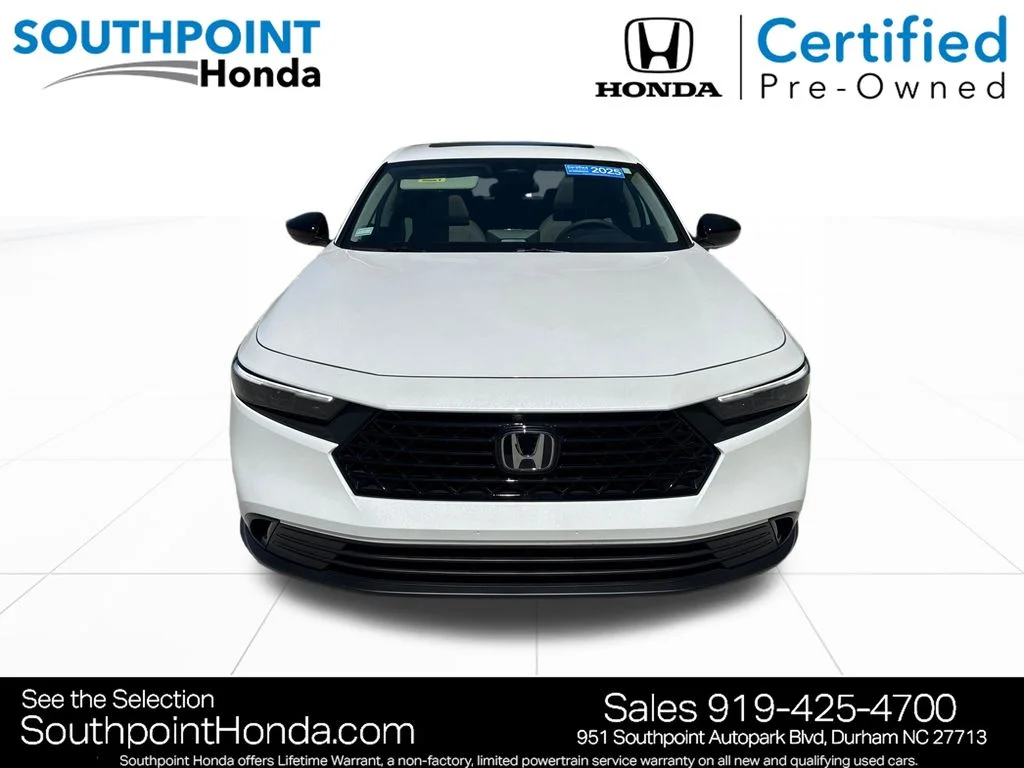 Certified Used 2025 Platinum White Pearl Honda 1.5T SE image 2