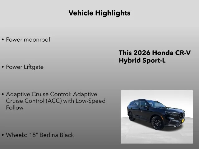New 2026 Crystal Black Pearl Honda Sport-L image 5