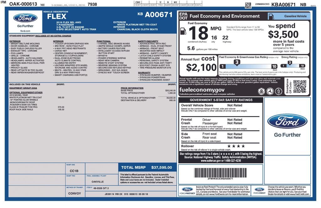 Used 2019 Ford Flex SEL with VIN 2FMHK6C83KBA00671 for sale in Highland Park, IL