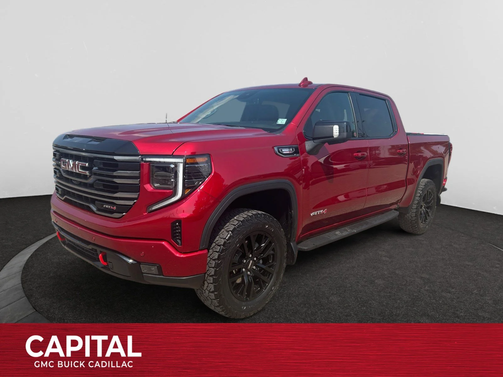Used 2025 Red GMC AT4 Crew Cab 3.0L Diesel Leather Sunroof Navigation 4x4 image 1