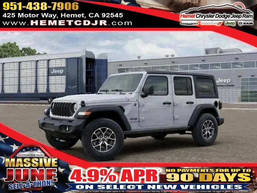 New 2026 Bright White Clear-Coat Exterior Paint Jeep Sport S image 1