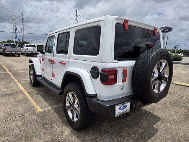 Used 2021 Bright White Clearcoat Jeep Unlimited Sahara image 3