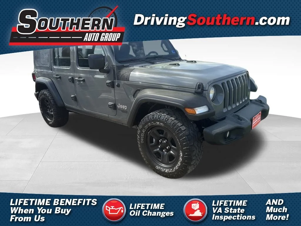 Used 2019 Gray Jeep Unlimited Sport image 1