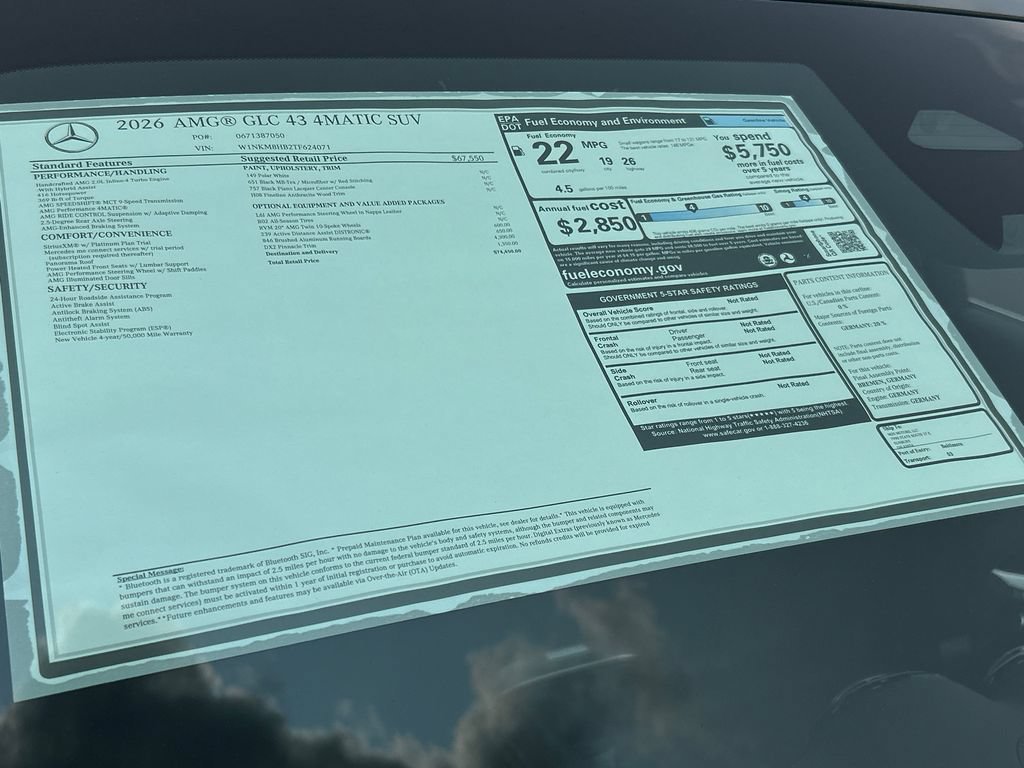 New 2026 Polar White Mercedes-Benz AMG® GLC 43 4MATIC SUV image 38