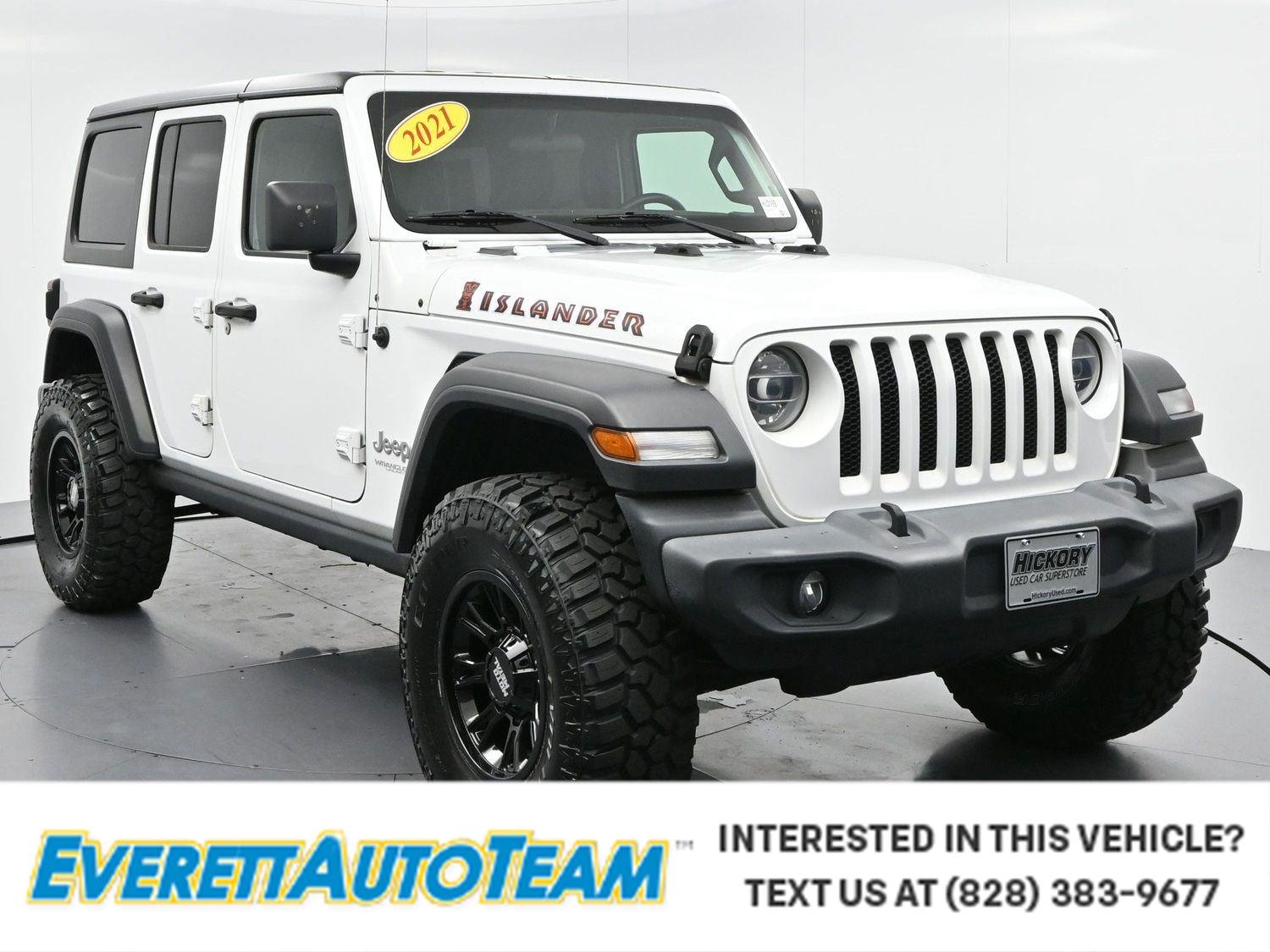 Used 2021 Bright White Clearcoat Jeep Unlimited Islander image 1