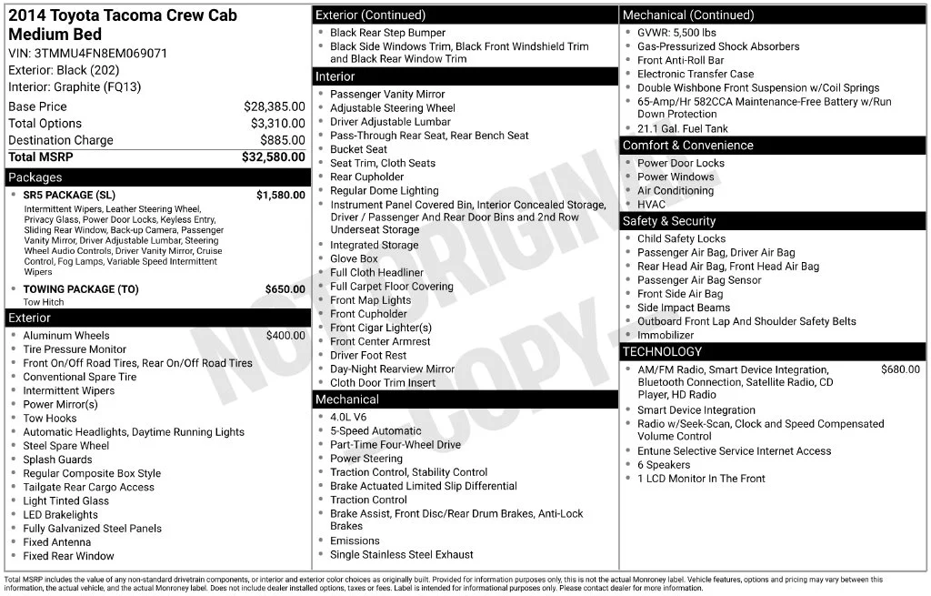 Used 2014 Black Toyota Base image 2