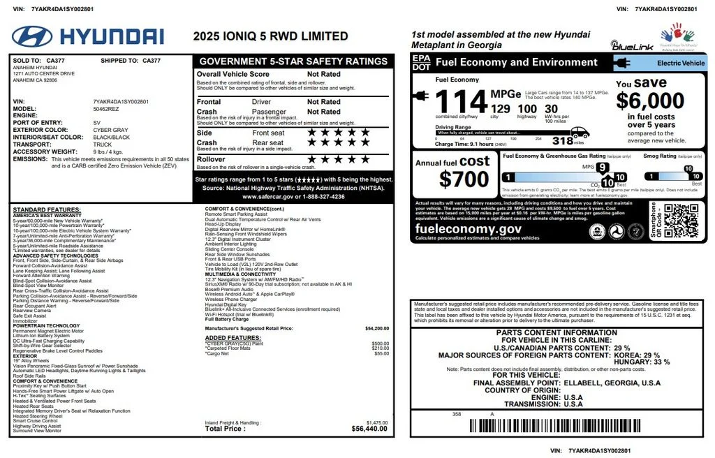 Used 2025 Gray Hyundai Limited image 3