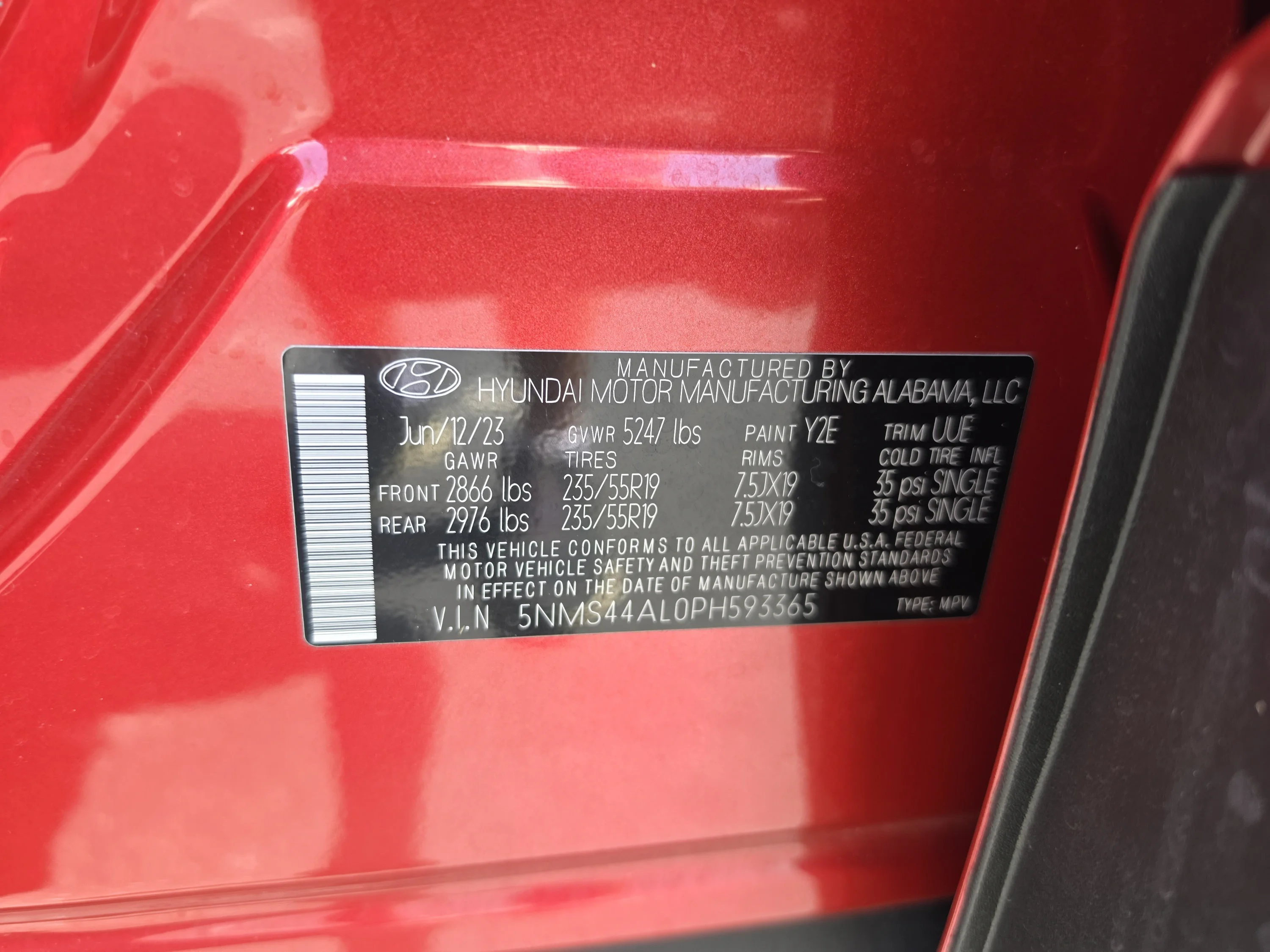 Used 2023 Calypso Red Hyundai Limited image 42