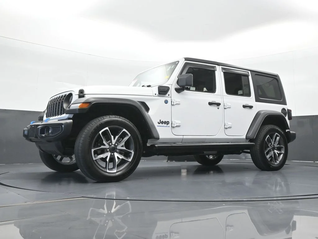 Used 2024 Bright White Clearcoat Jeep Sport S 4xe image 52