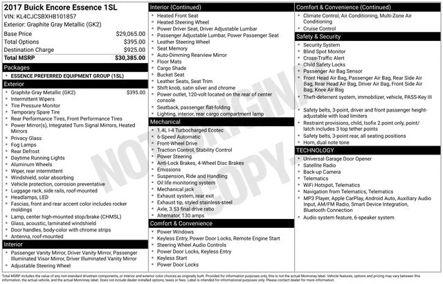 Used 2017 Graphite Gray Metallic Buick Essence image 37