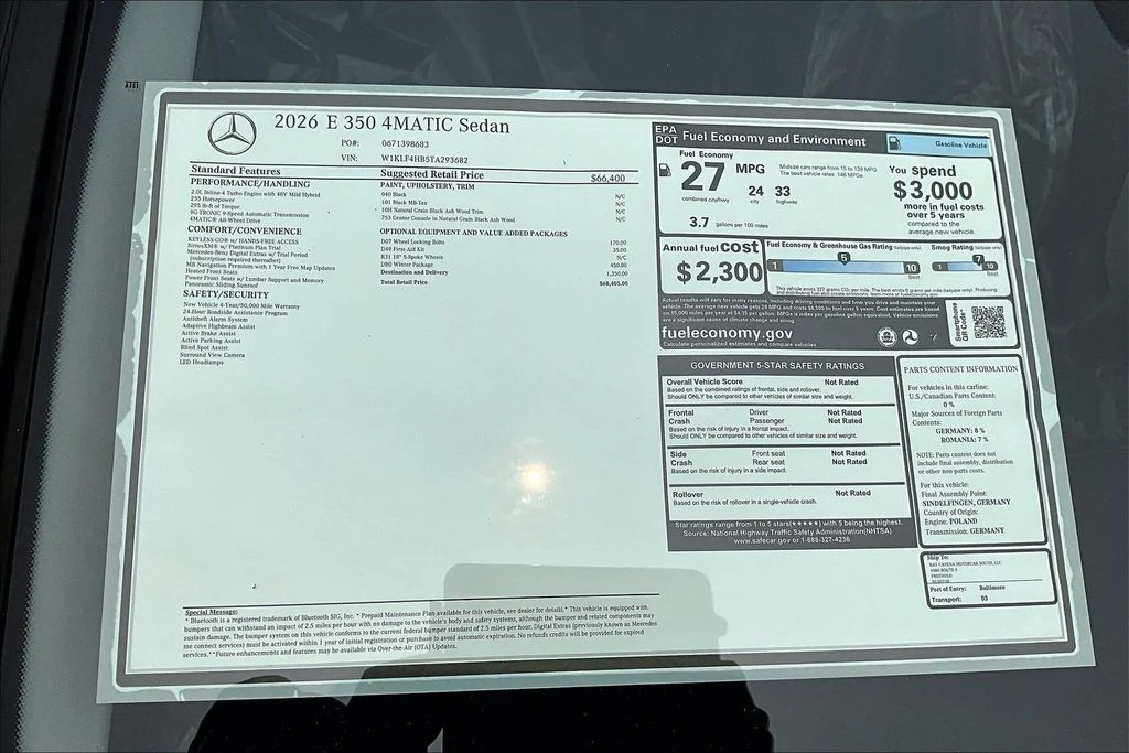 New 2026 Black Mercedes-Benz E 350 image 13