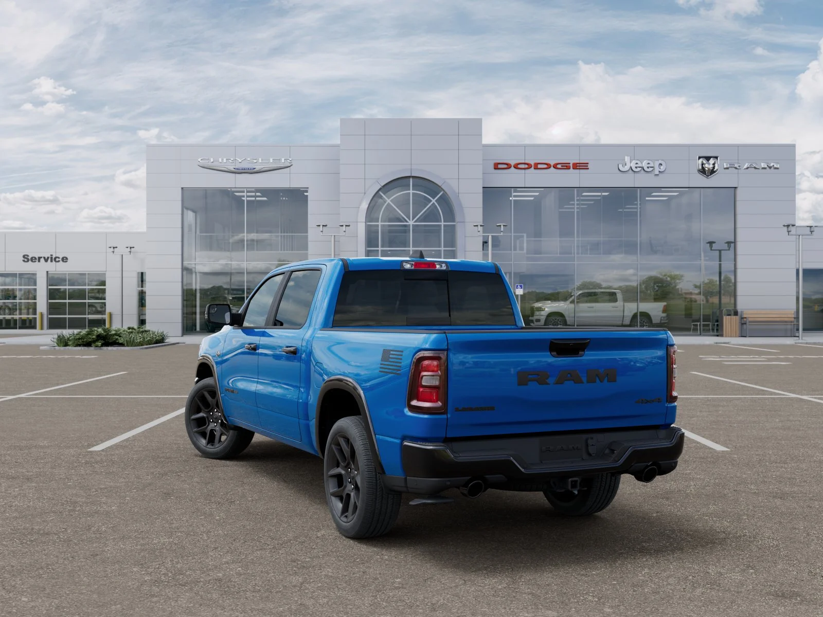 New 2026 Hydro Blue Pearl-Coat Exterior Paint RAM Laramie image 3