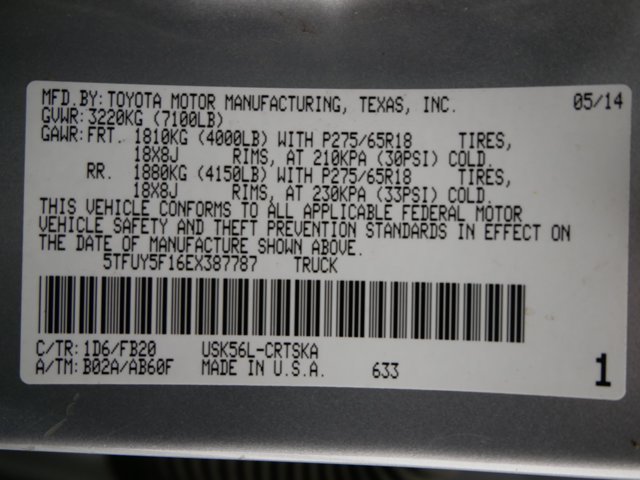 Used 2014 Silver Sky Metallic Toyota Crew Cab SR5 w/ TRD Off-Road Pkg & Upgrade Pkg image 32
