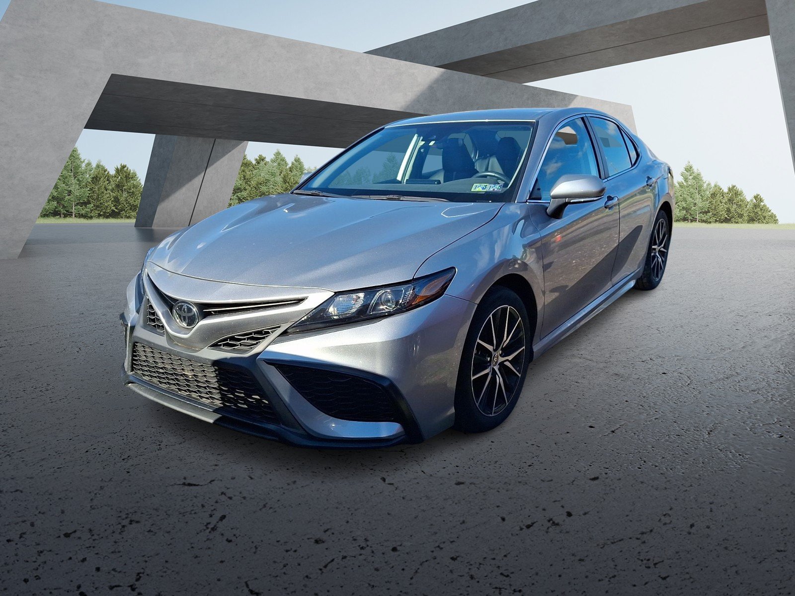 Used 2023 Celestial Silver Metallic Toyota SE image 1
