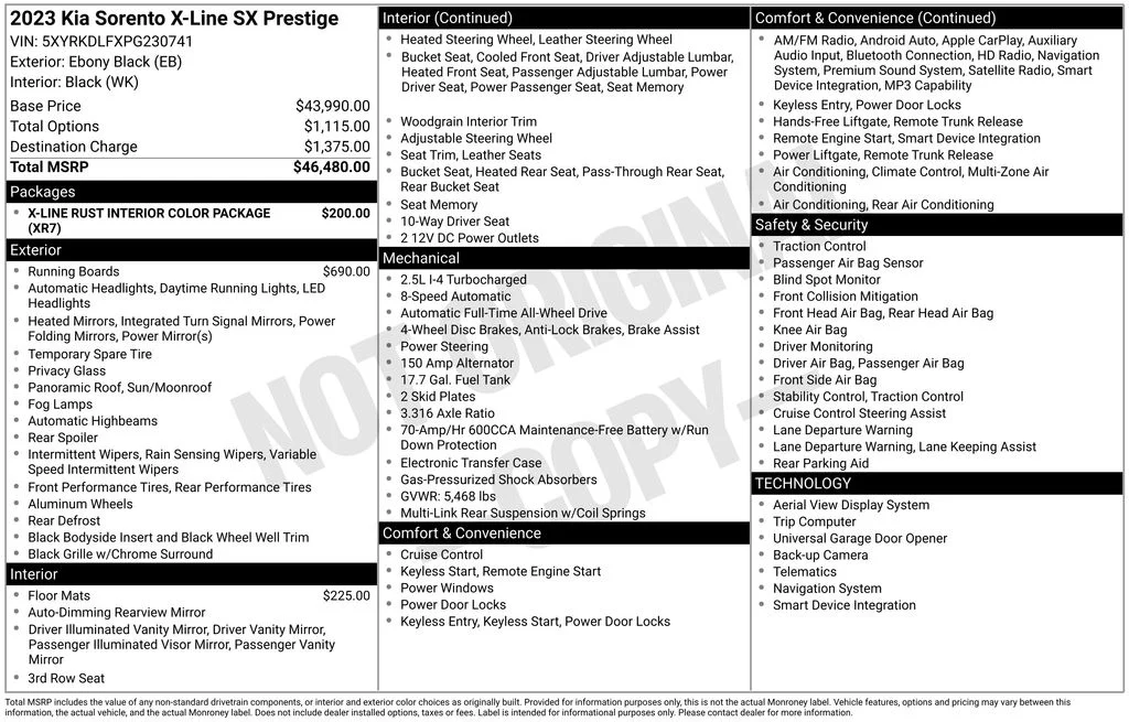 Used 2023 Black Kia X-Line SX Prestige image 2