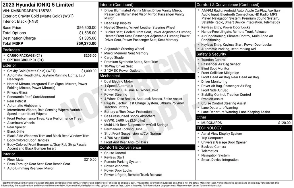Used 2023 Gold Hyundai Limited image 6