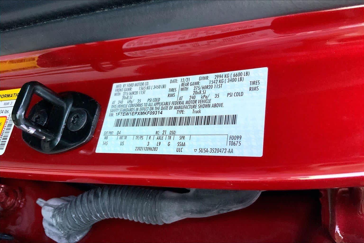 Used 2021 Rapid Red Metallic Tinted Clearcoat Ford XLT image 29