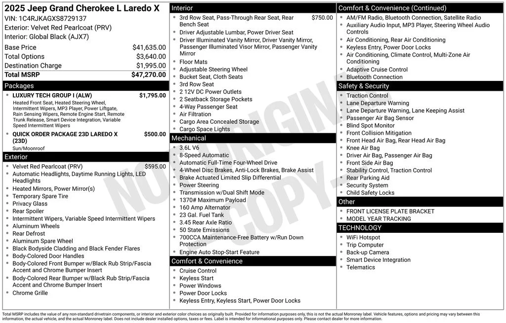 2025 Jeep Grand Cherokee L Laredo - Photo 6