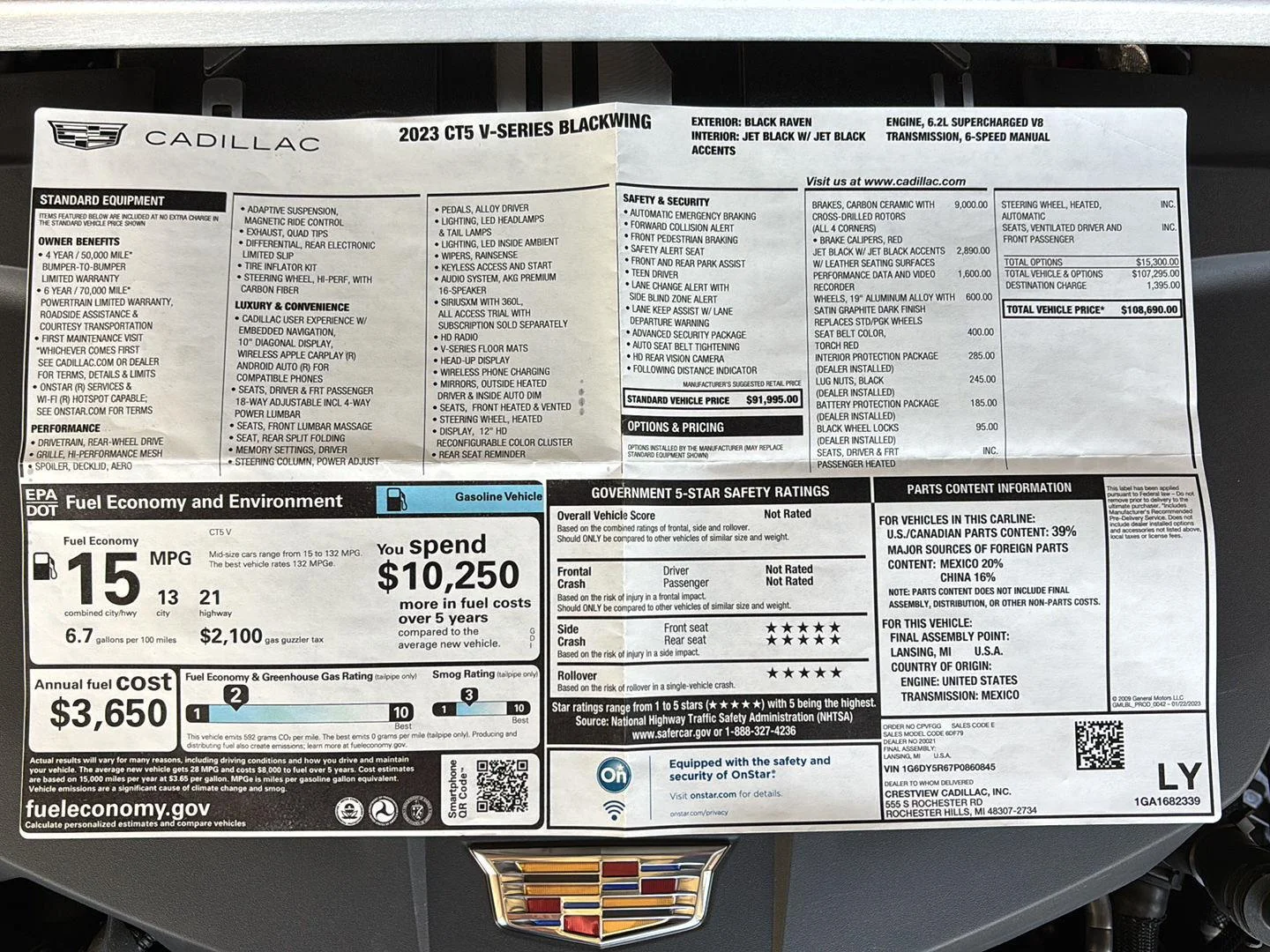 Used 2023 Black Raven Cadillac Blackwing image 35