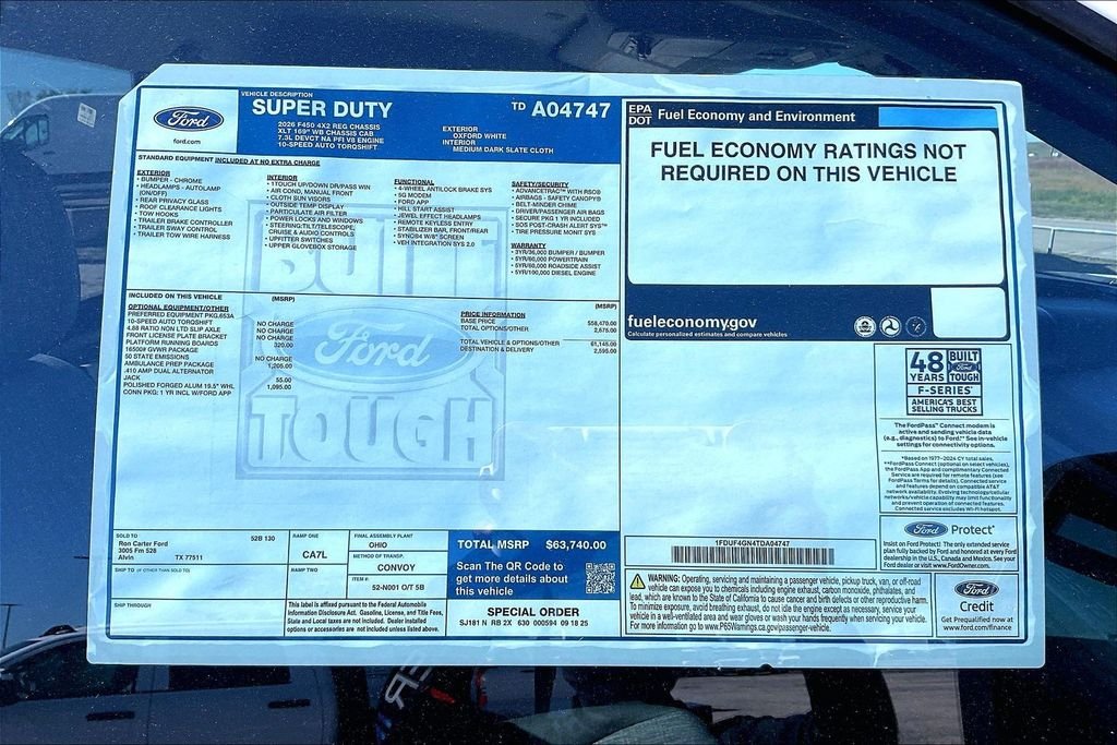 New 2026 Ford Super Duty F-450 XLT 2D Standard Cab