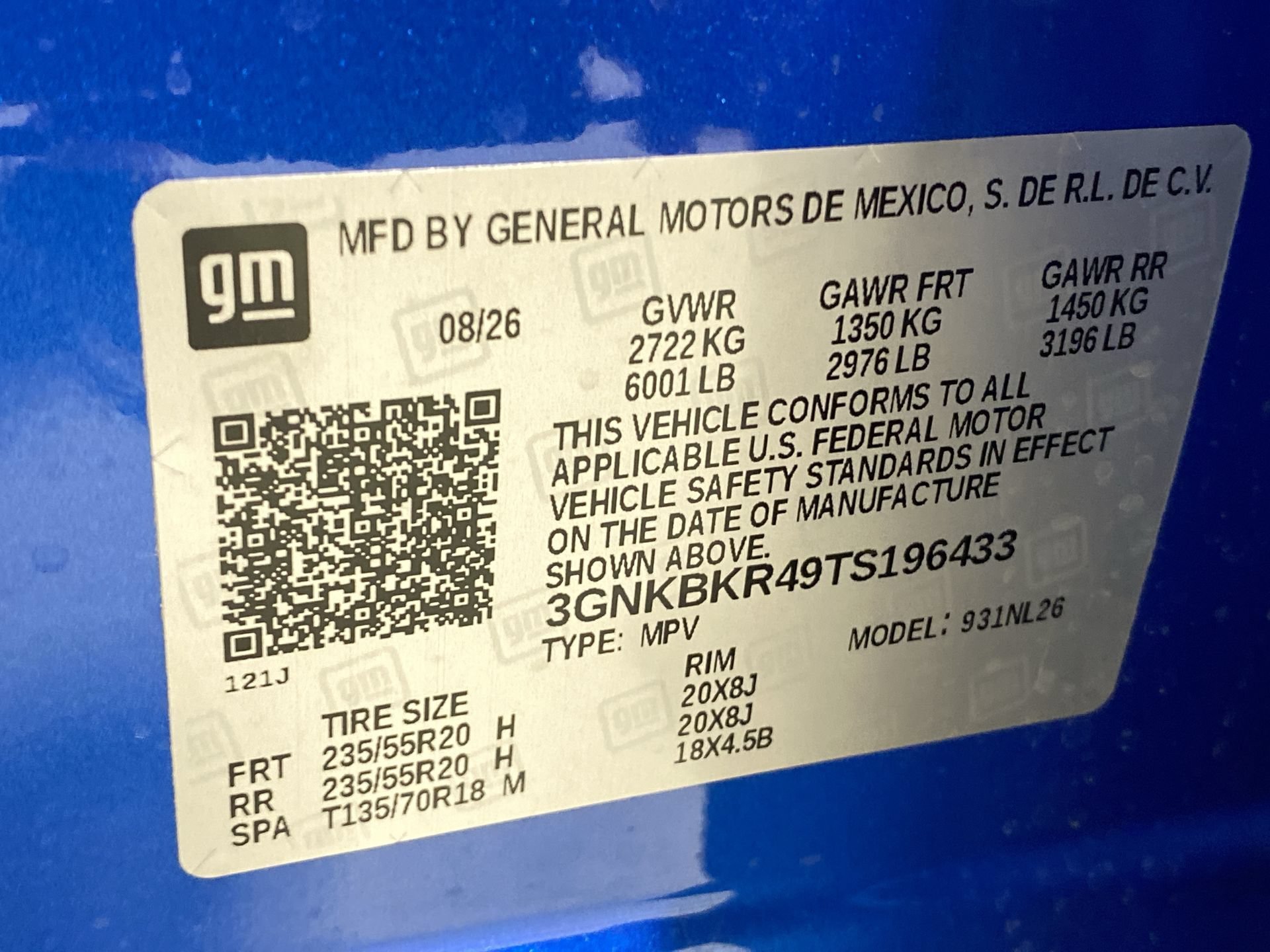 New 2026 Riptide Blue Metallic Chevrolet RS image 33