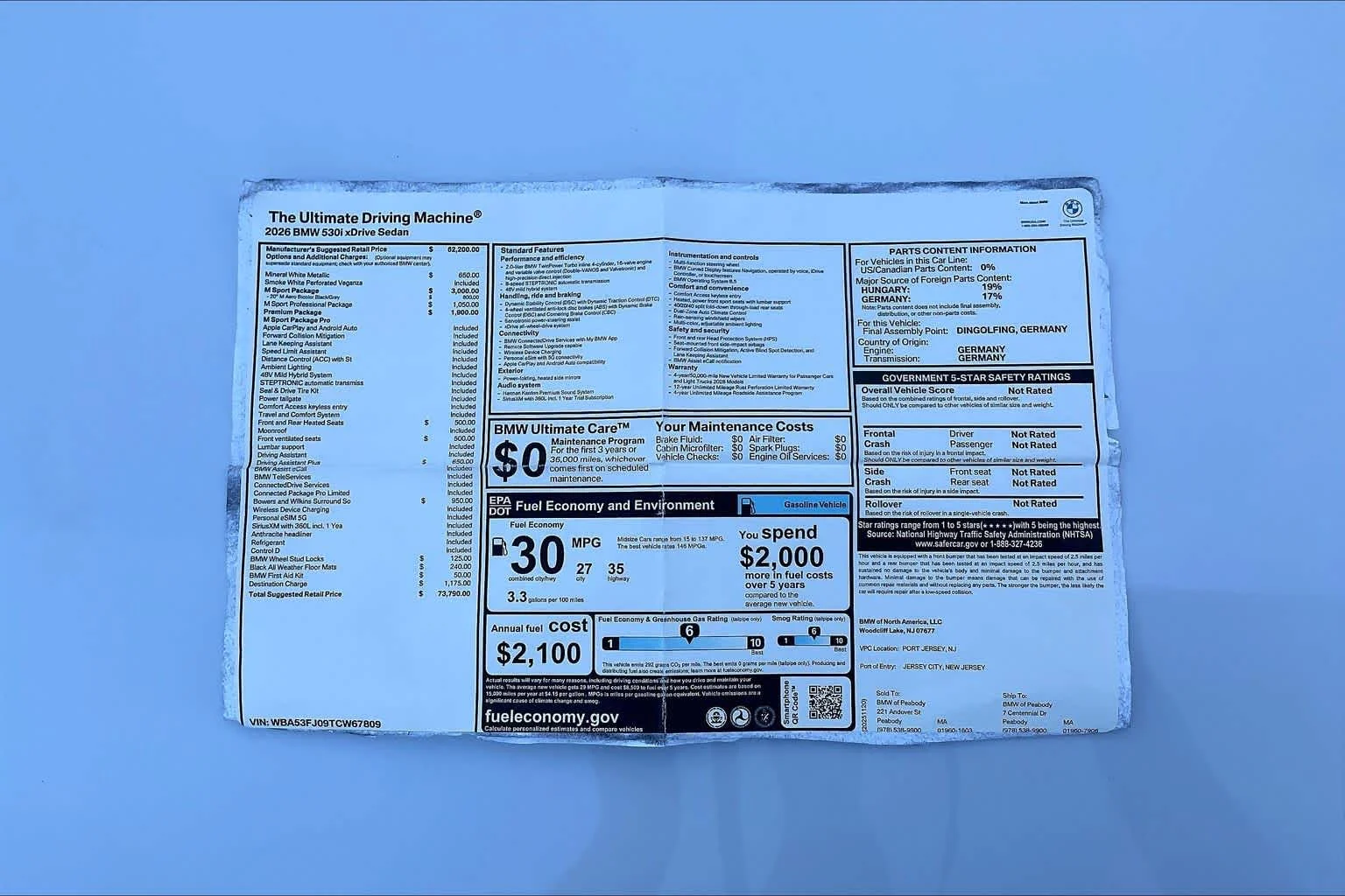 New 2026 Mineral White Metallic BMW 530i xDrive image 18
