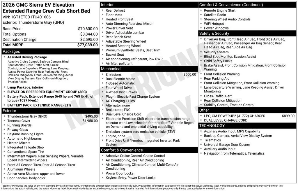 2026 GMC Sierra EV Elevation - Photo 41