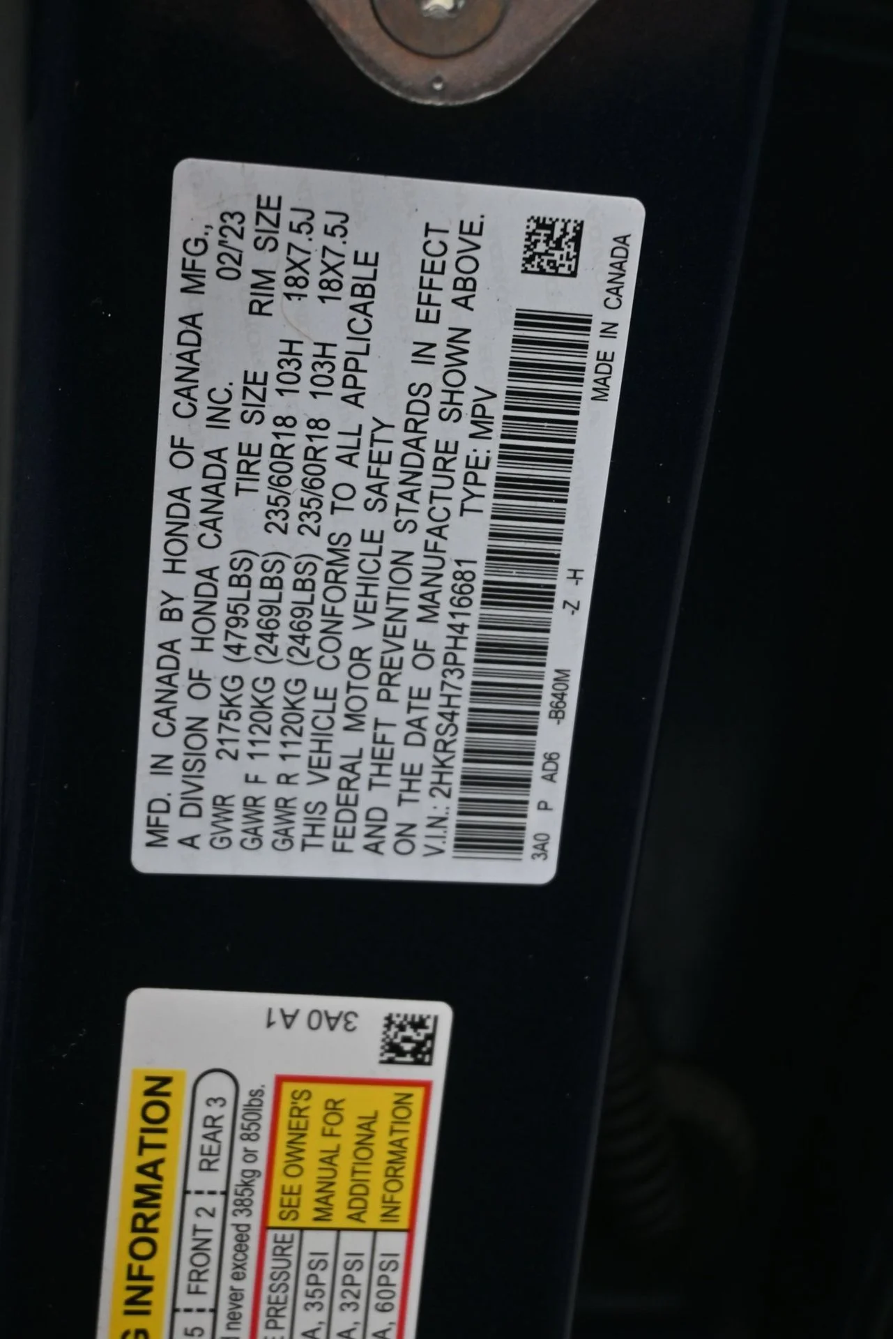 Used 2023 CANYON RIVER BLUE Honda EX-L AWD image 30