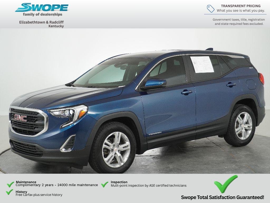 Used 2021 Blue Emerald Metallic GMC SLE image 7