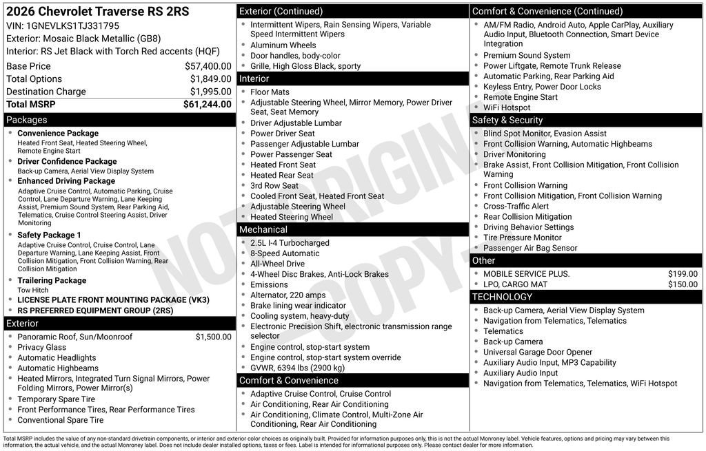 2026 Chevrolet Traverse RS - Photo 26