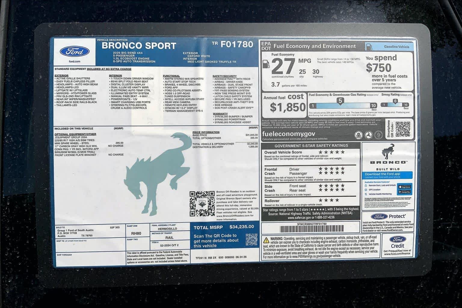 New 2026 Oxford White Ford Big Bend® image 20