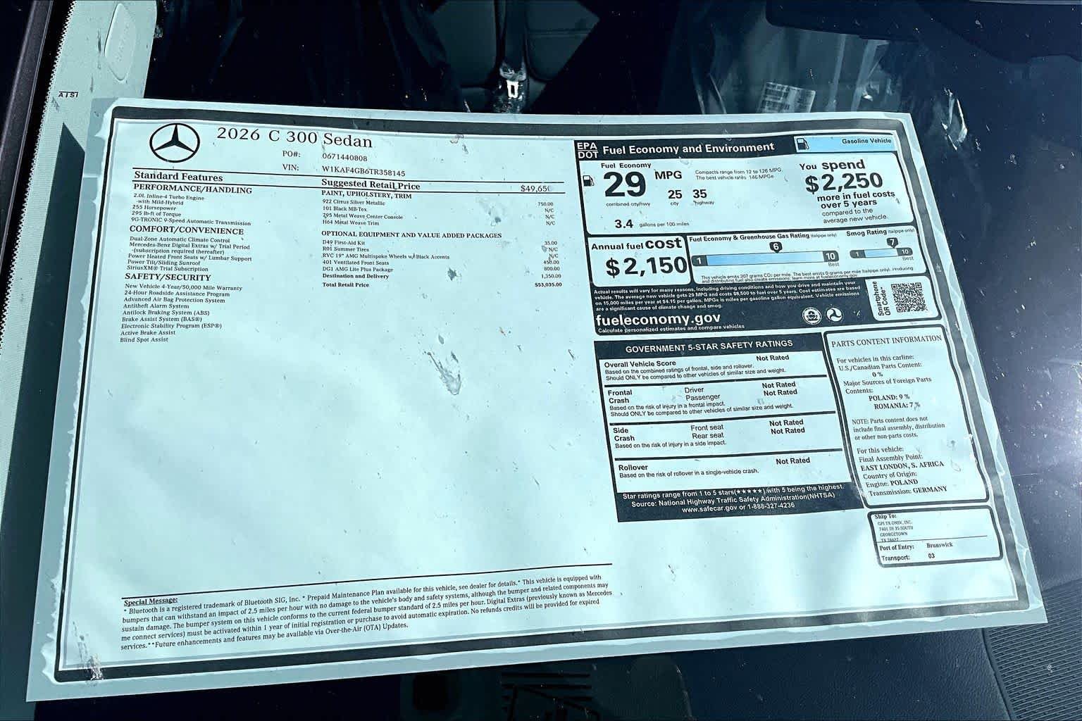 New 2026 Cirrus Silver Metallic Mercedes-Benz C 300 image 21