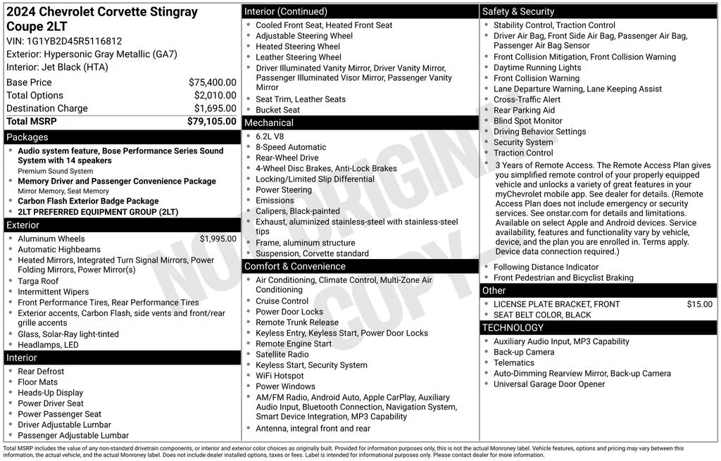 Used 2024 Gray Chevrolet Stingray image 4