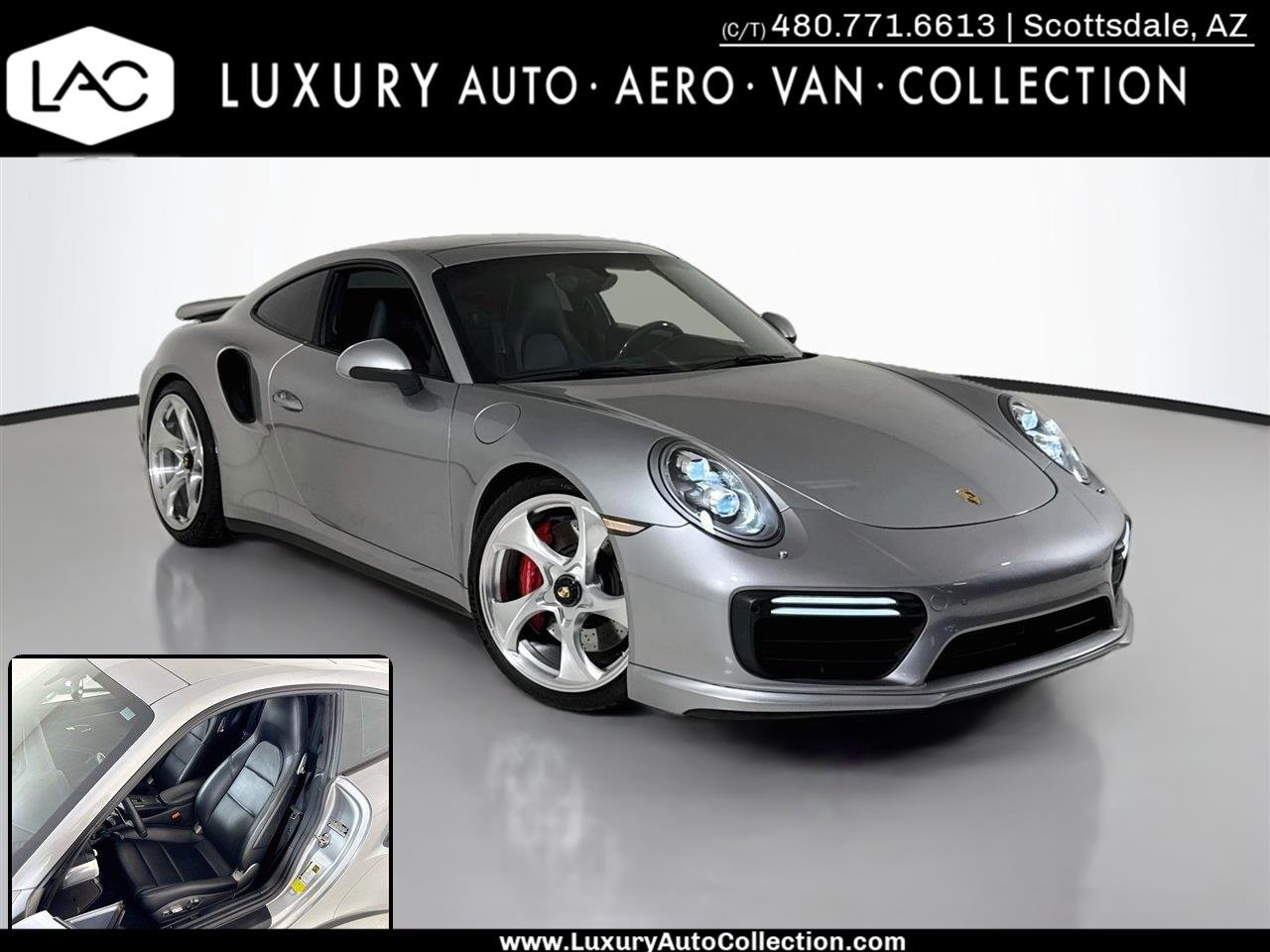 Used 2017 Rhodium Silver Metallic Porsche Turbo | Upgraded Exhaust | Upgraded Wheels | Sunroof image 1