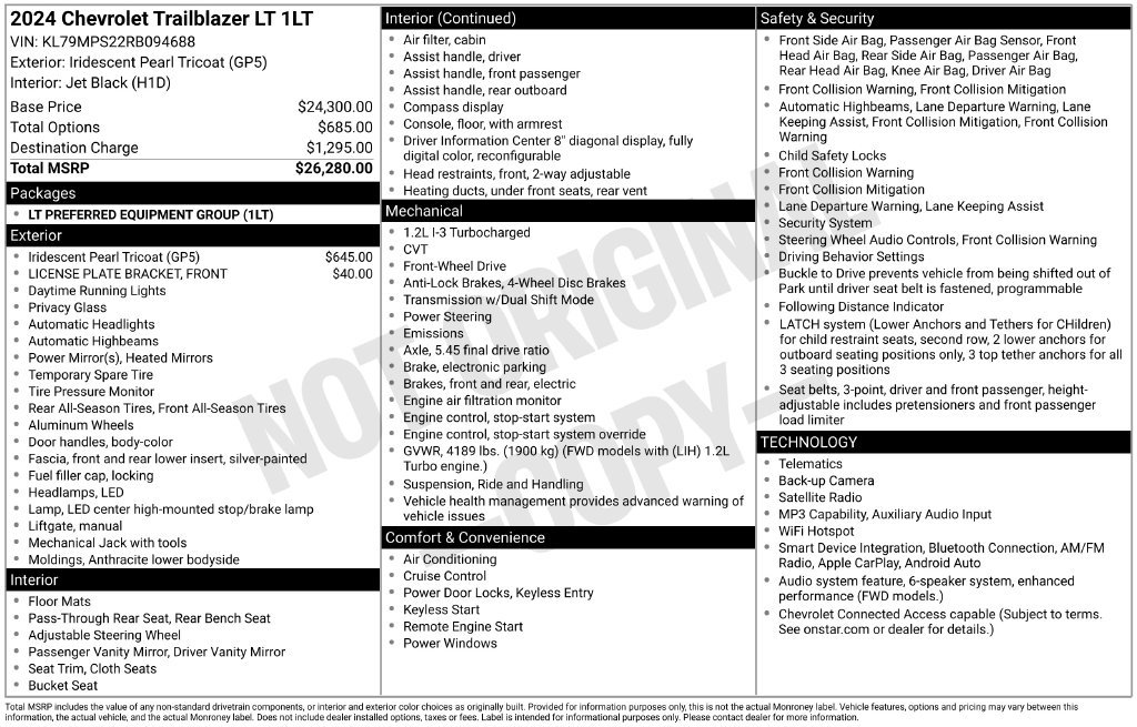 Used 2024 Pearl Chevrolet LT image 3