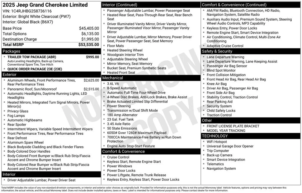 New 2025 Bright White Clear-Coat Exterior Paint Jeep Limited image 6