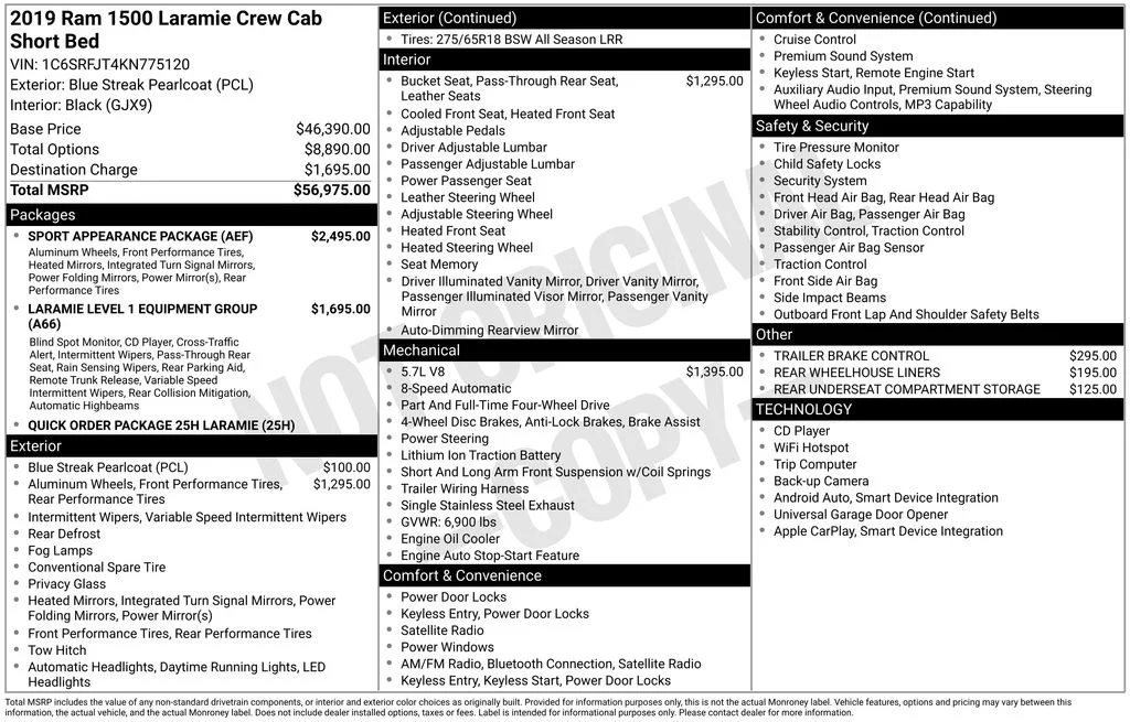 Certified Used 2019 Blue Ram Laramie image 7