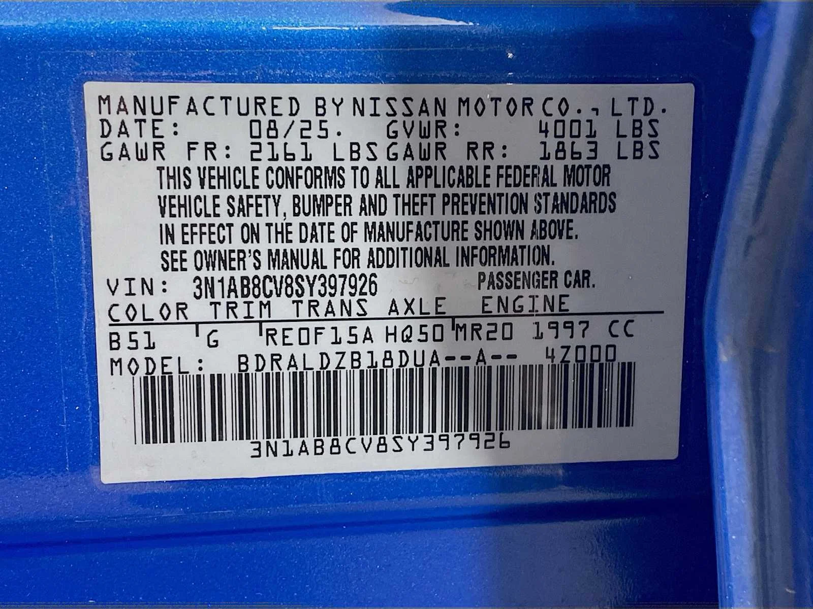 Certified Used 2025 Electric Blue Metallic Nissan SV image 26