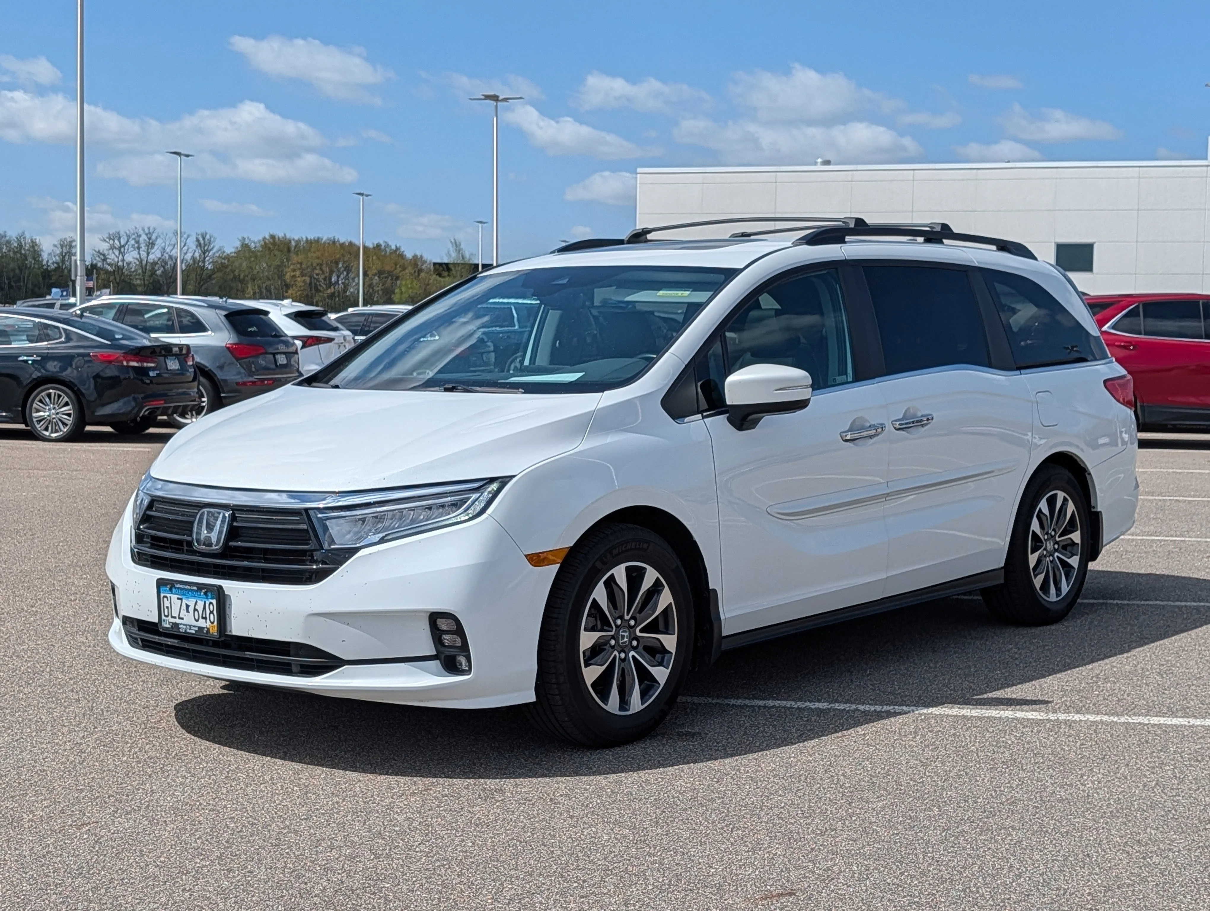 Used 2021 Honda Odyssey EX-L with VIN 5FNRL6H7XMB026180 for sale in Waite Park, Minnesota