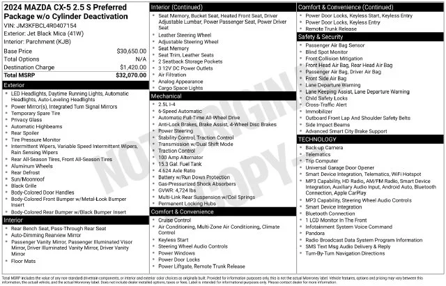 Used 2024 Black Mazda 2.5 S Preferred Package image 2