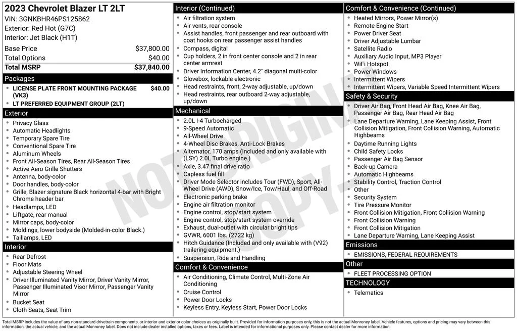 Used 2023 Red Chevrolet LT image 17