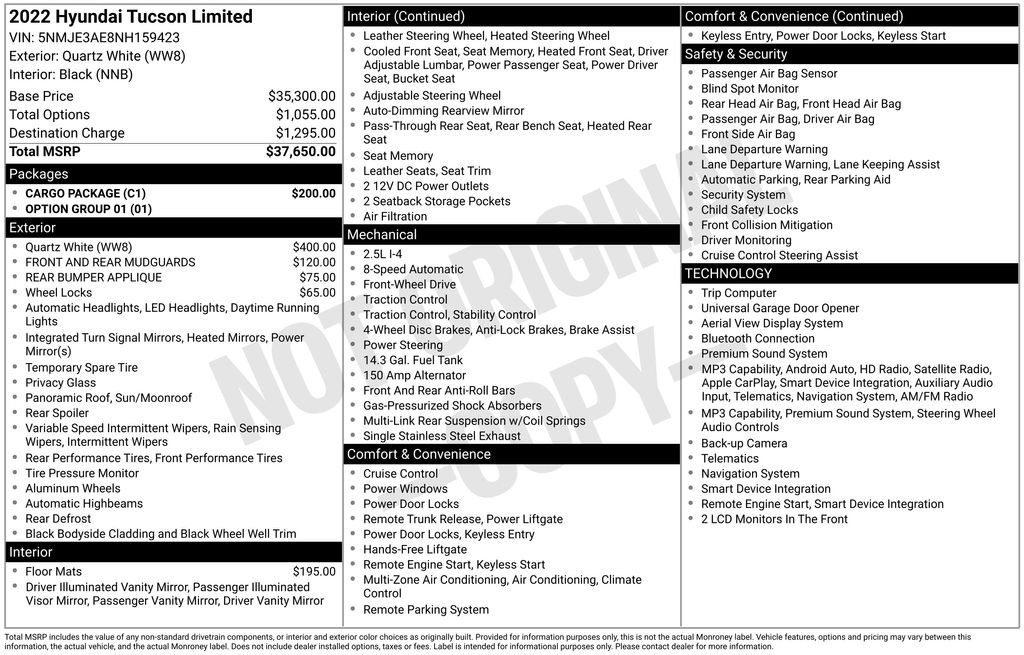 Used 2022 White Hyundai Limited image 6