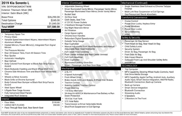 Used 2019 Titanium Silver Kia L image 12