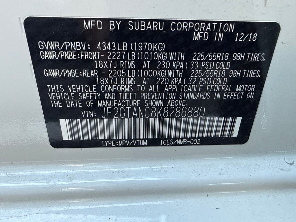 Used 2019 Crystal White Pearl Subaru 2.0i Limited image 21
