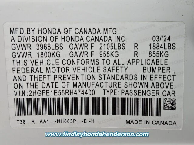 Certified Used 2024 Platinum White Pearl Honda Base image 47