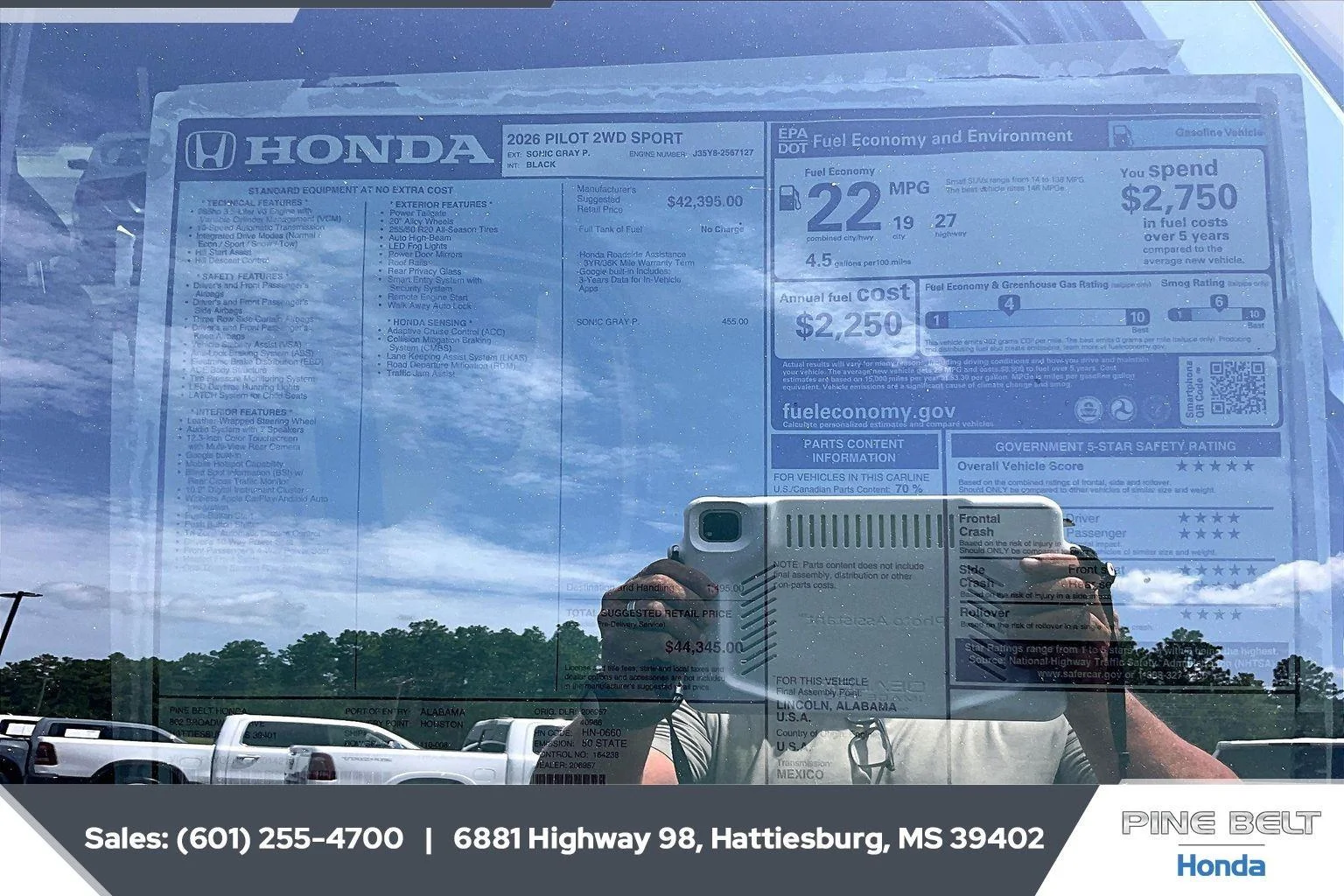 New 2026 Sonic Gray Pearl Honda Sport image 12