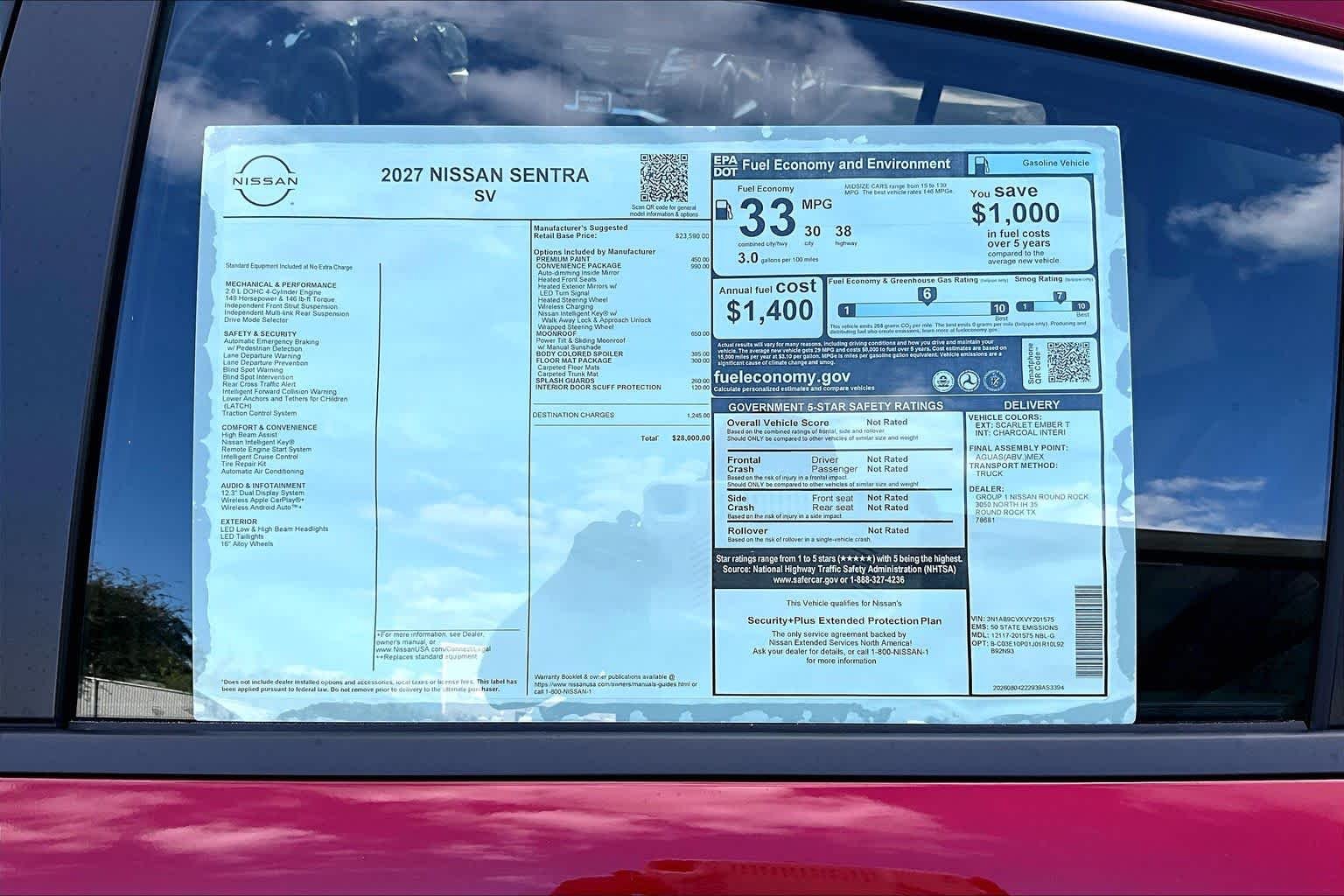 New 2027 Scarlet Ember Tintcoat Nissan SV image 19